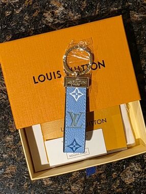W/BOX 💙 Blue Monogram Key Chain Strap